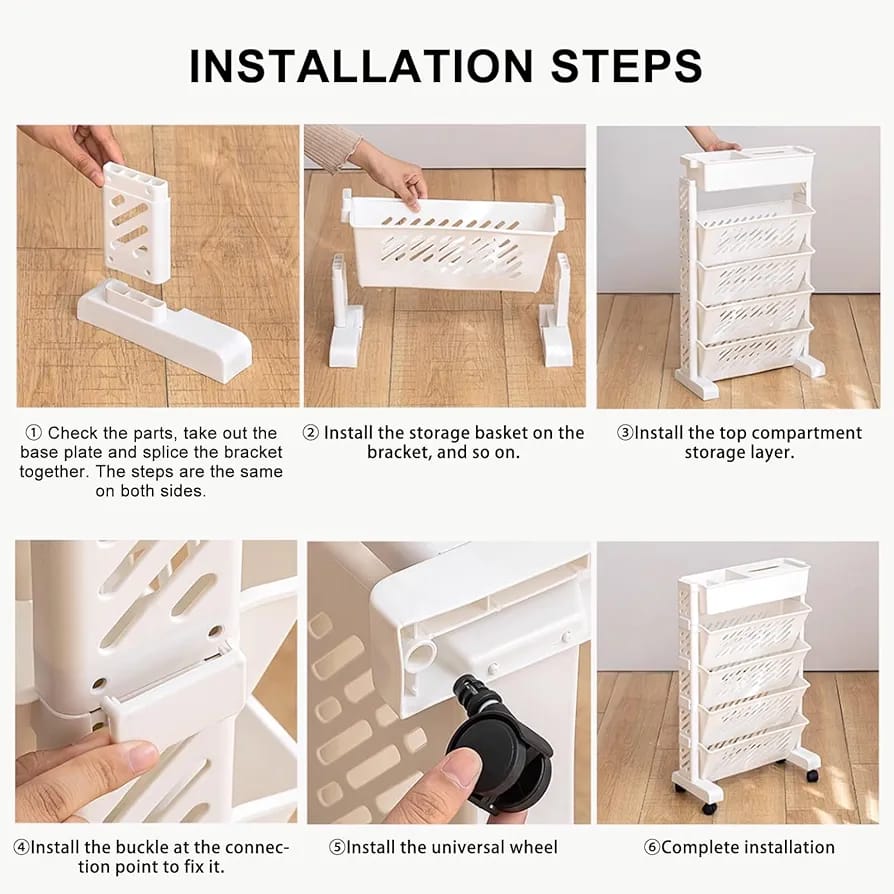 Multi-layer Movable Shelf, Bookshelf Rack Storage Organizer with Wheels Multi-layer Movable Shelf, Bookshelf Rack Storage Organizer with Wheels