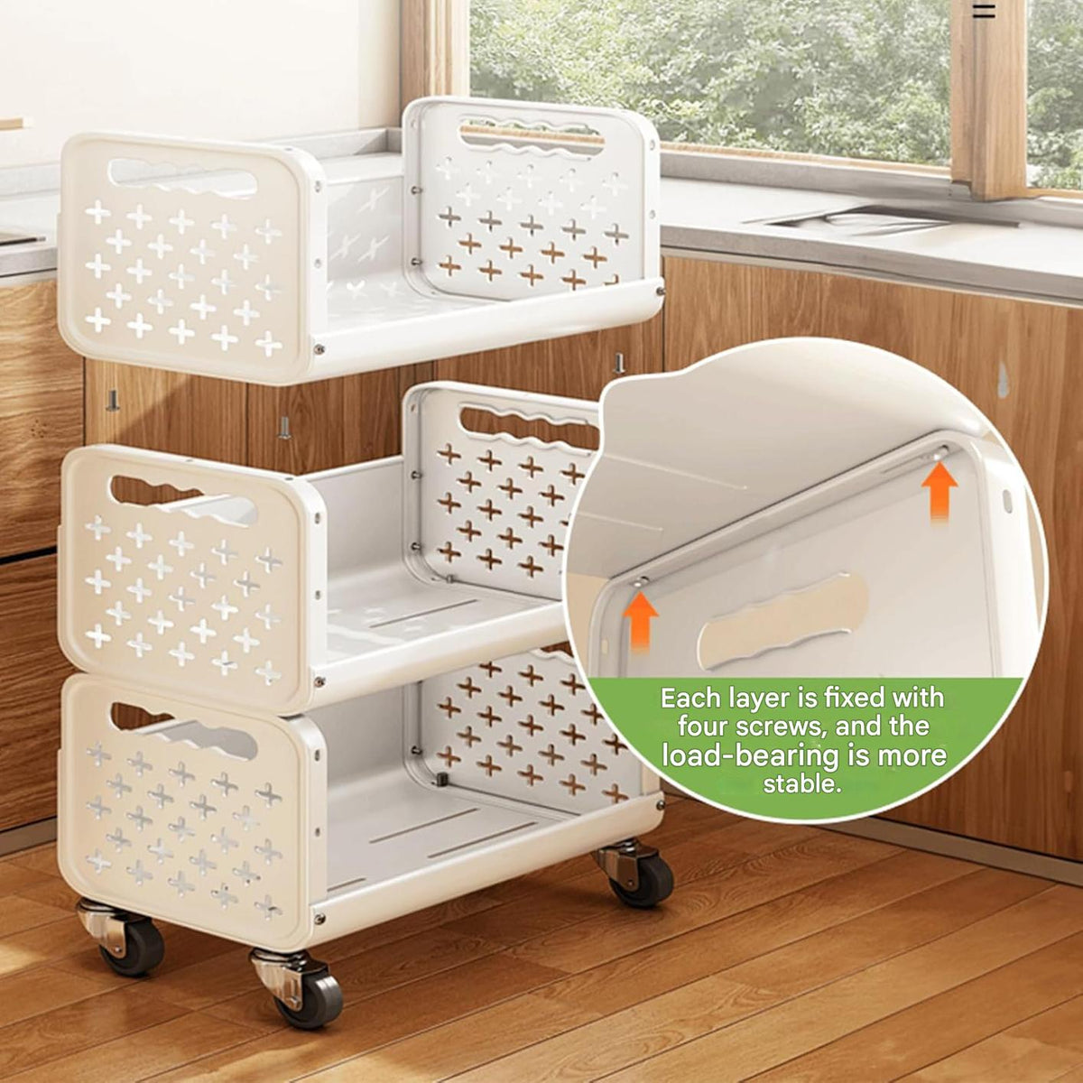 Rolling Metal Storage Cart.