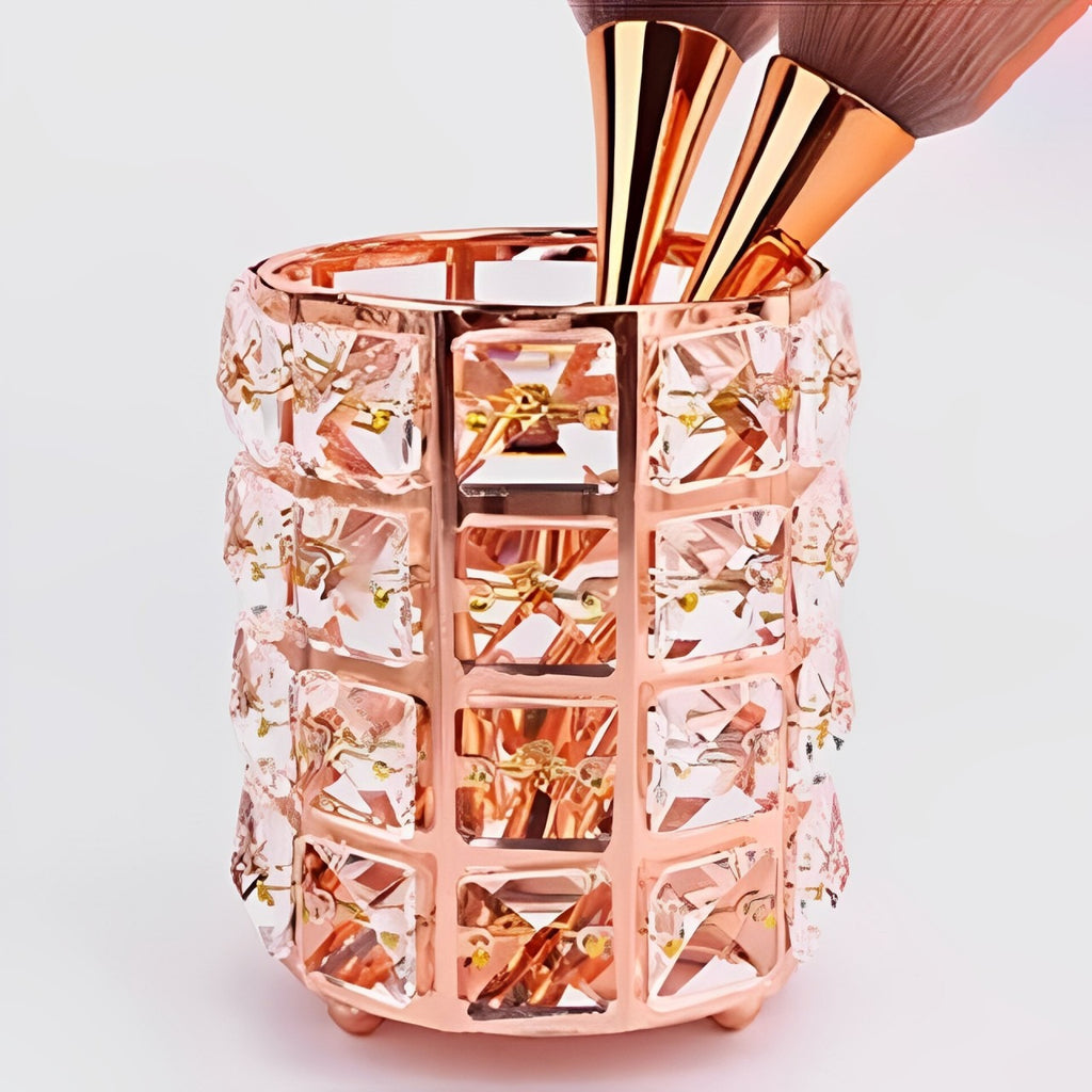 Makeup Brush Holder Organizer, Round Crystal Makeup Eyebrow, Pencil, Comb Storage Container Makeup Brush Holder Organizer, Round Crystal Makeup Eyebrow, Pencil, Comb Storage Container