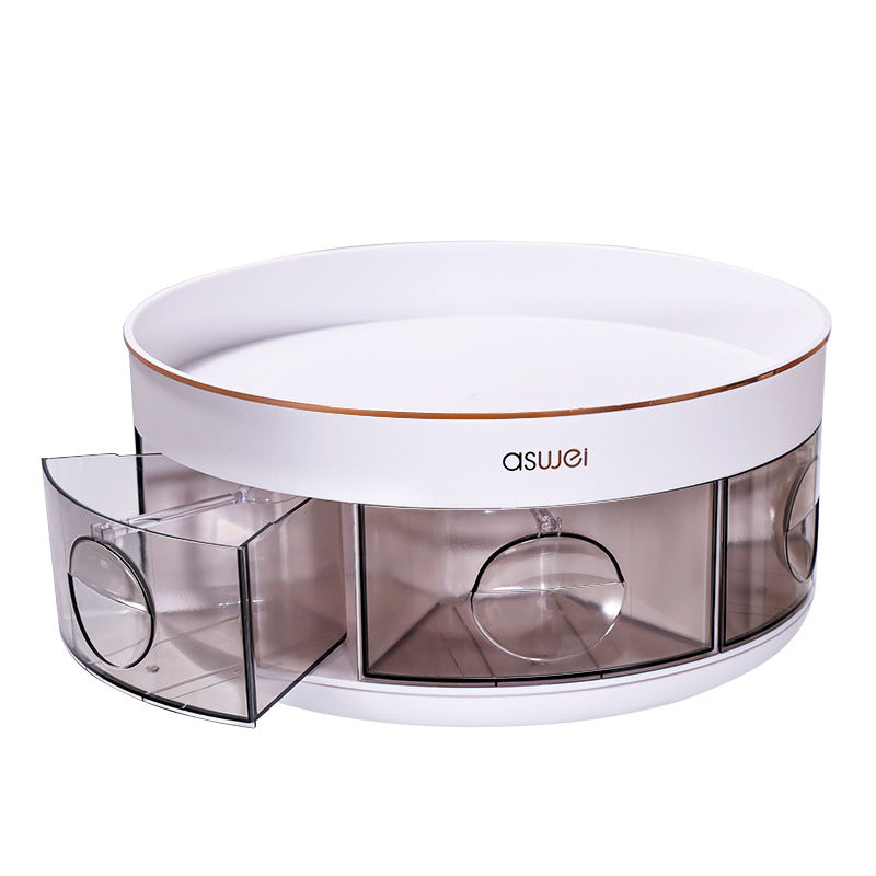 Rotating Kitchen Spice Rack, Turntable Storage Tray, Multi-Grid Seasoning Organizer with Drawer Rotating Kitchen Spice Rack, Turntable Storage Tray, Multi-Grid Seasoning Organizer with Drawer