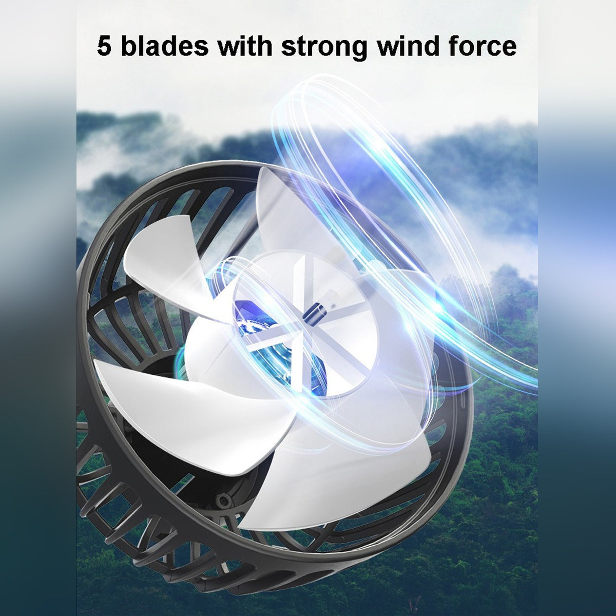 5 Blades Of Rotating Mini Car Vehicle Cooling Fan.