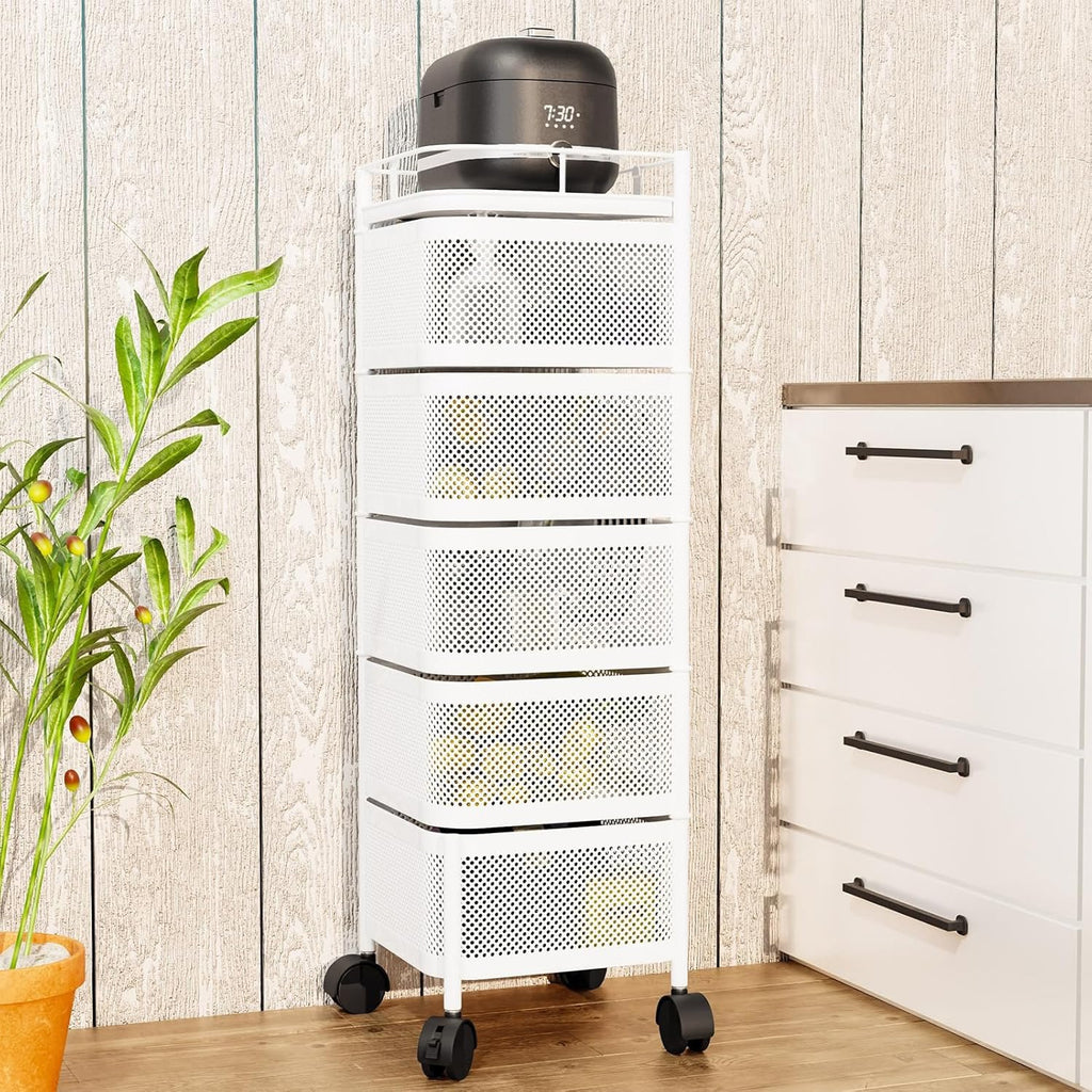 5 Tier Multipurpose Rotating Square Kitchen Storage Rack