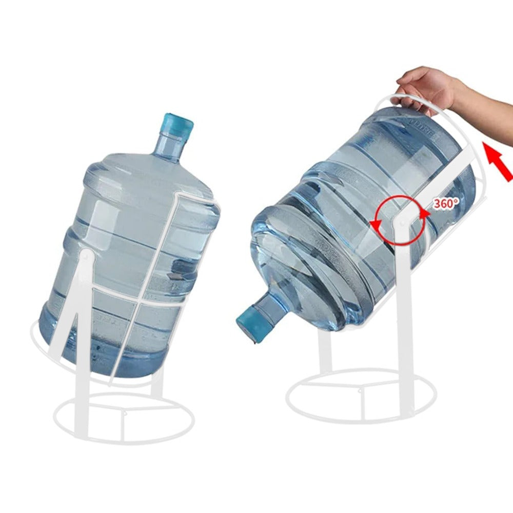 A Person is Rotating Water Container Stand.