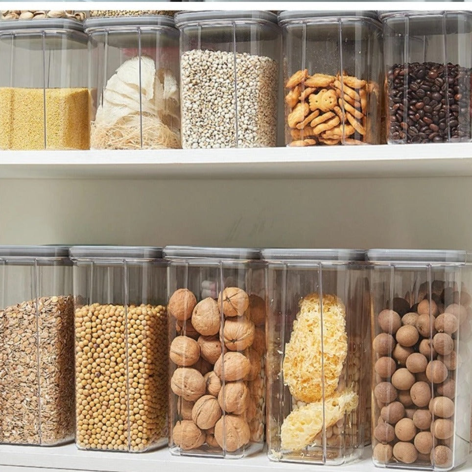 Airtight Cereal Storage Containers - Moisture-Proof Sealed Cans with Rotation Lock Airtight Cereal Storage Containers - Moisture-Proof Sealed Cans with Rotation Lock