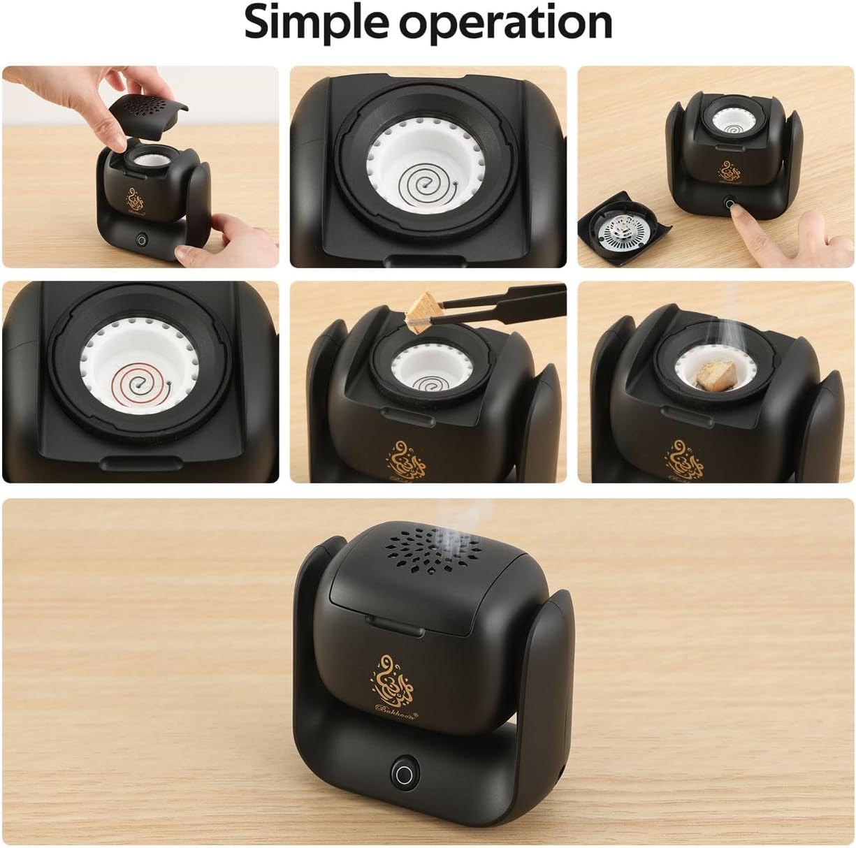 A Person is Operating Rotational Electric Incense Burner.