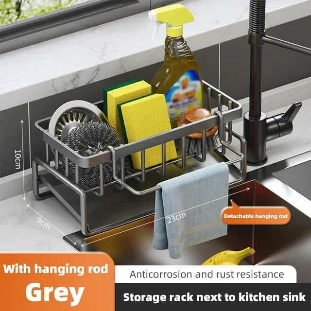 Rustproof Stainless Steel Sink Organizer Rack with its size