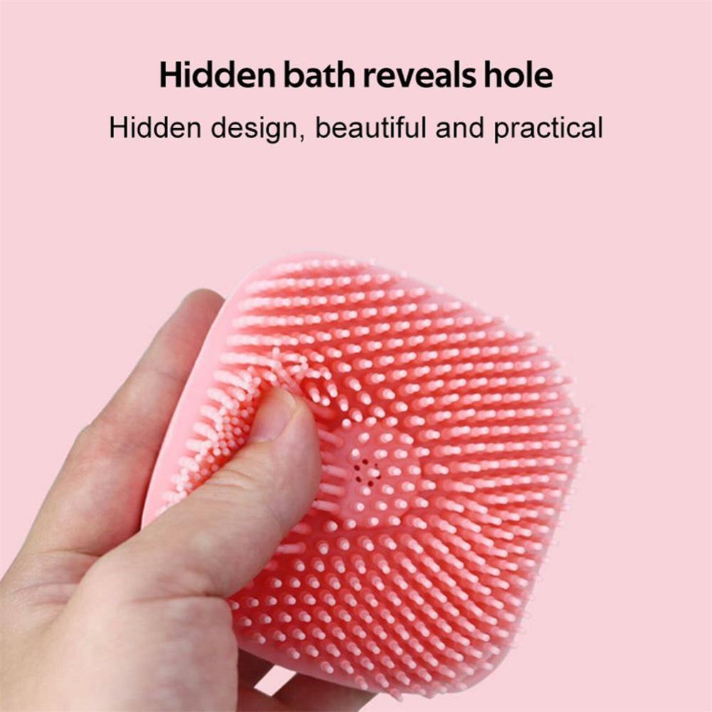 some one holding Silicone Shampoo Body Bath Scrubber Comb Brush