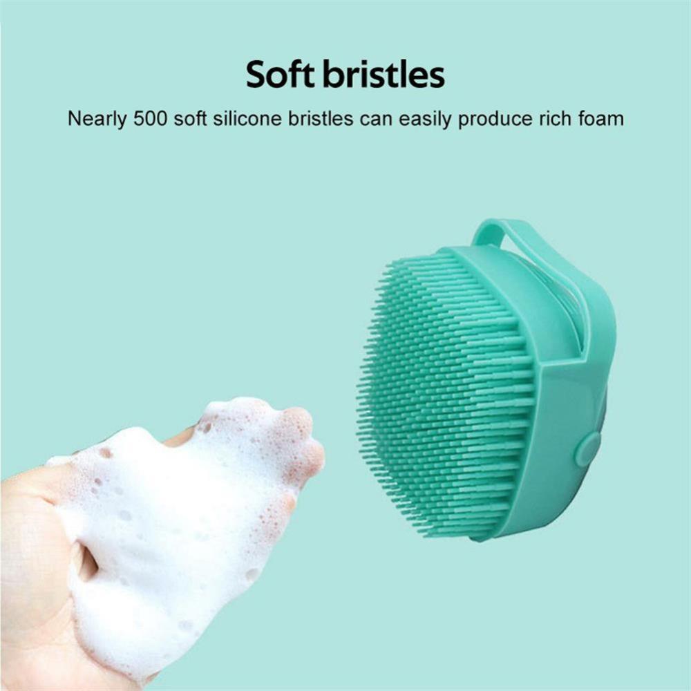 Silicone Shampoo Body Bath Scrubber Comb Brush in green color