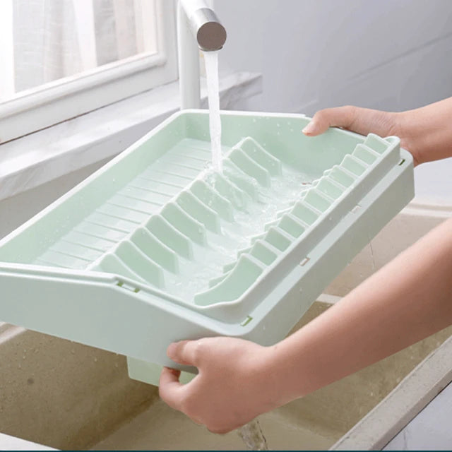 Double-layer Dish Drain Tableware Storage Rack With Lid