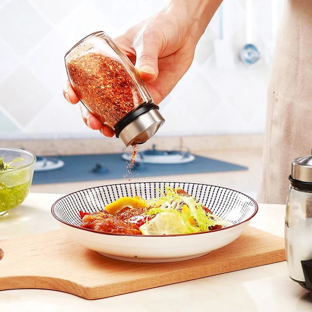 Spice Jar Organizer Set, Pepper Shaker Seasoning Kitchen Bottle Holder - Essential For Dining Table
