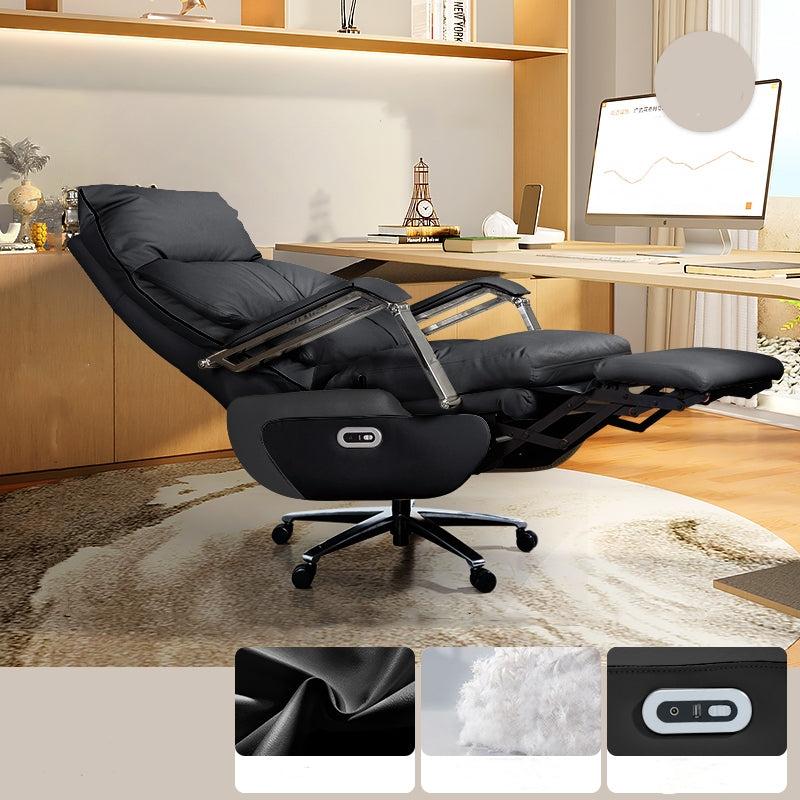 Premium Electric Office Chair adjusted to bed mode and placed in an office room 