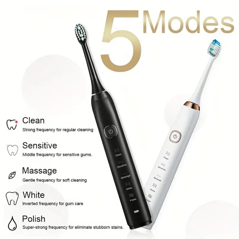 SONIC 5 Mode Electric Toothbrush With Wireless Charging and Travel Case SONIC 5 Mode Electric Toothbrush With Wireless Charging and Travel Case