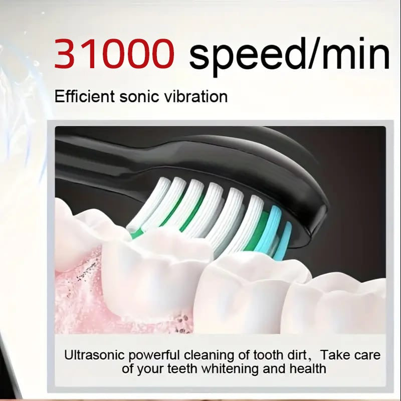 Brushing Teeth Using SONIC 5 Mode Electric Toothbrush.