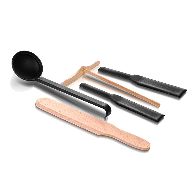 Accessories along with Saachi 3-in-1 Crepe, Grill & Pancake Maker.