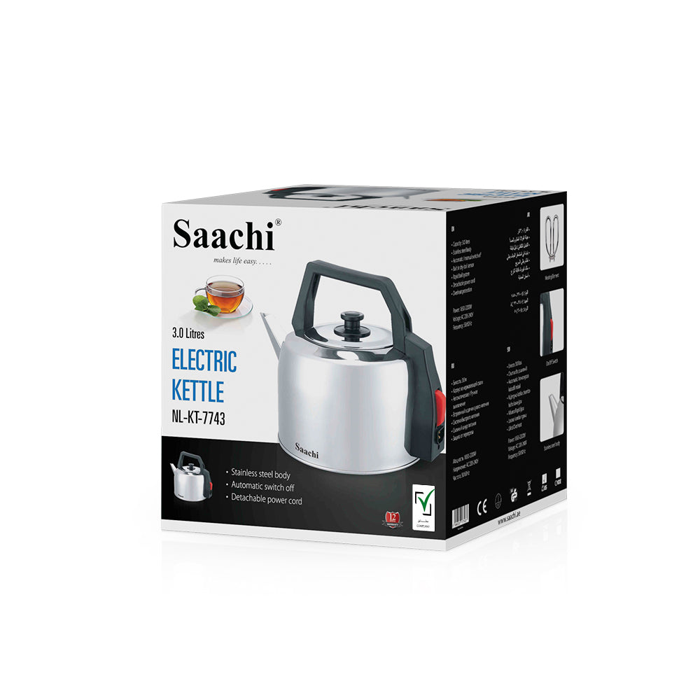Package Of Saachi 3.0L Electric Kettle.