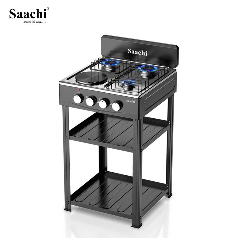 Saachi 3 Burner Gas Stove with 1 Electric Hot Plate