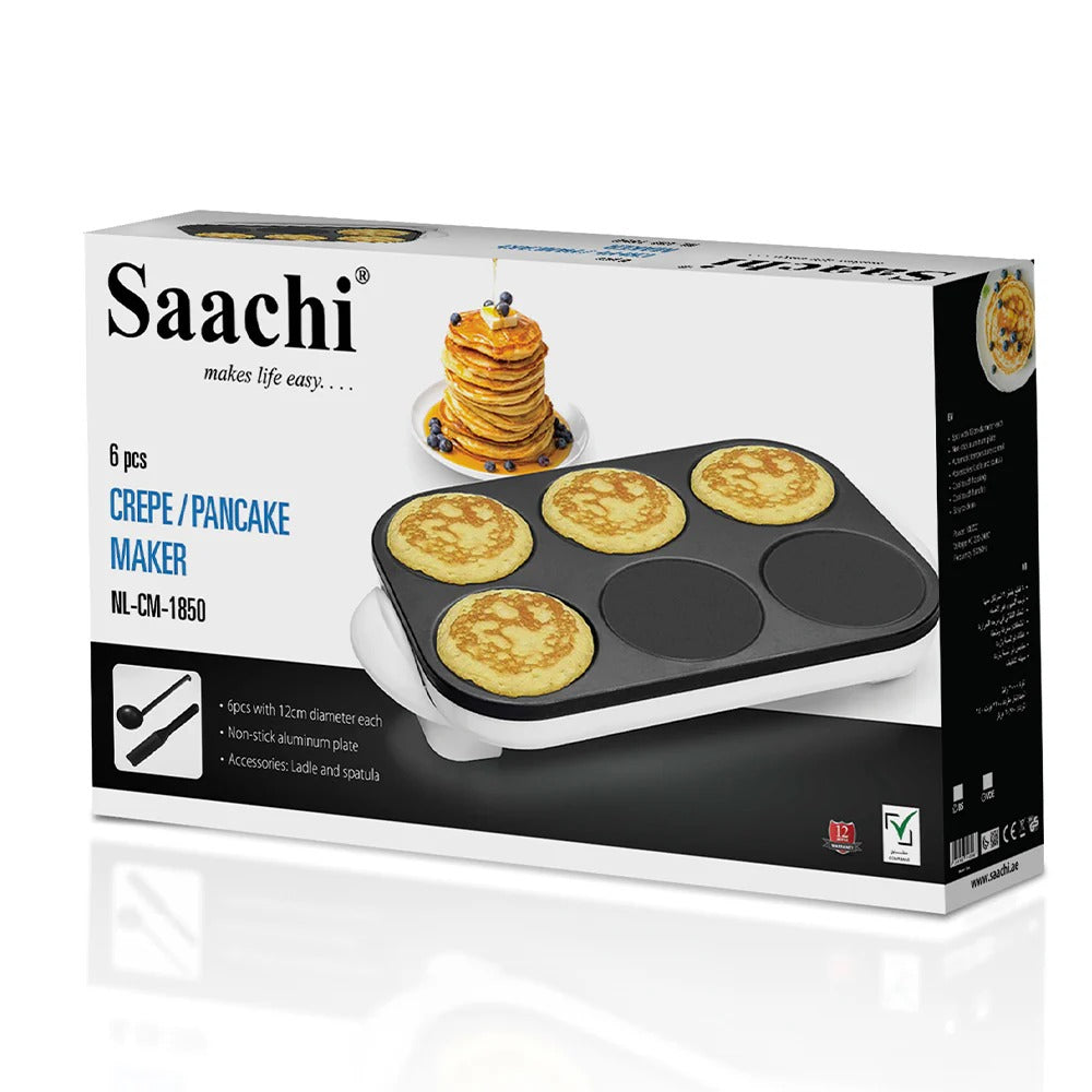 Box of Saachi 6PCS Non-Stick Crepe & Pancake Maker – NL-CM-1850