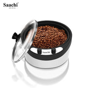 A Saachi Coffee Roaster with Coffee Beans.