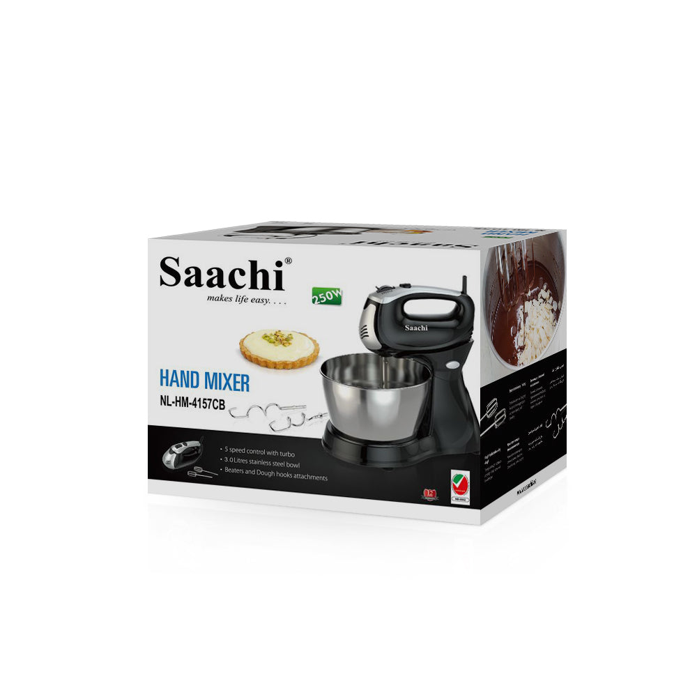 Pack of Saachi Hand Mixer with 3L Rotating Bowl.