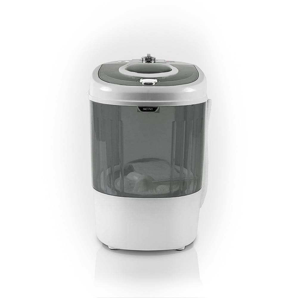A Saachi NL-WM-6805-GN Single-Tub Mini Washing Machine with Spinner.