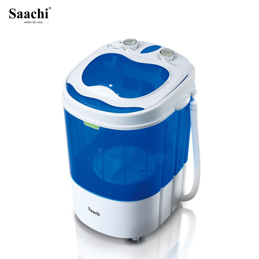 Saachi Single Tub Mini Washing Machine with Spinner & Shoe Brush.