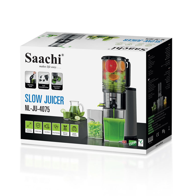 Saachi Slow Juicer, Cold Press Juicer with Oversized Feed Chute - NL-JU-4075 Saachi Slow Juicer, Cold Press Juicer with Oversized Feed Chute - NL-JU-4075