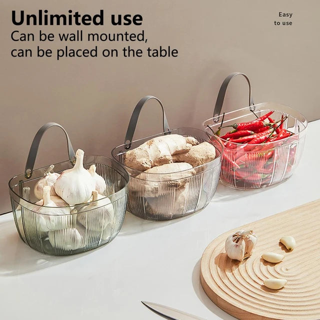 3 Household Storage Organizer Baskets of vegetables