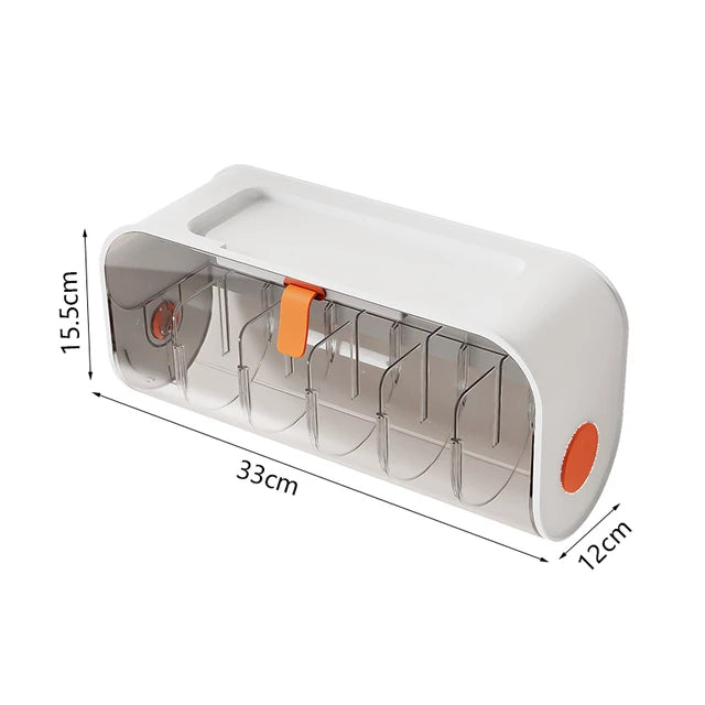 Wall Mounted Underwear Storage Box, 6 Cells Adjustable Socks Panties Storage Drawer Organizer Wall Mounted Underwear Storage Box, 6 Cells Adjustable Socks Panties Storage Drawer Organizer