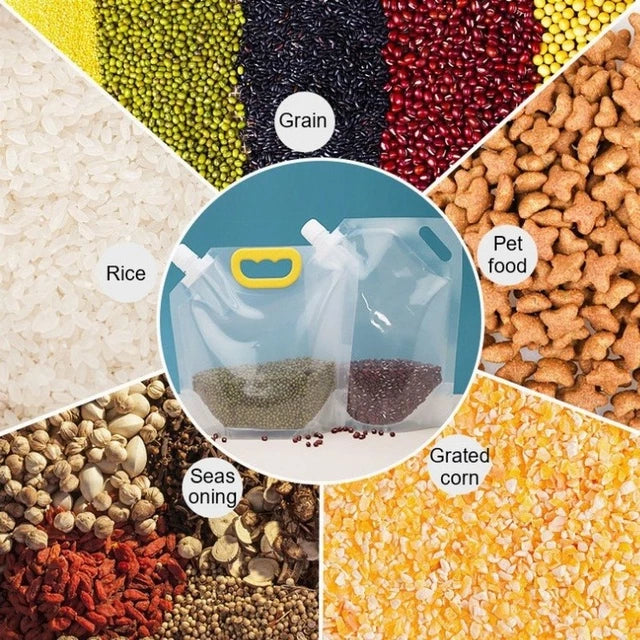 Different usage of someone holding the Moisture-proof Sealed Grain Storage Suction Bag