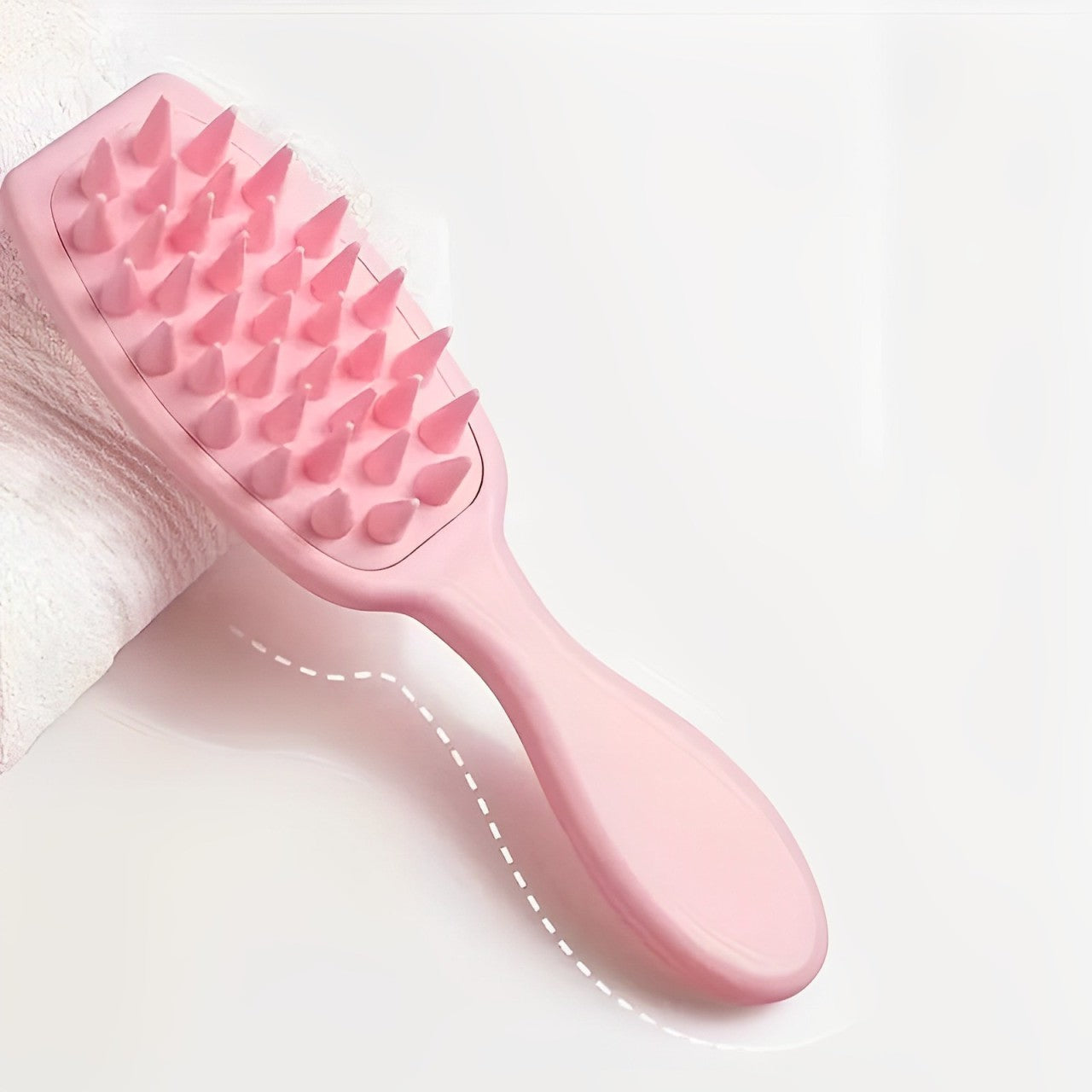 Head Scalp Massager Comb in Pink Color.