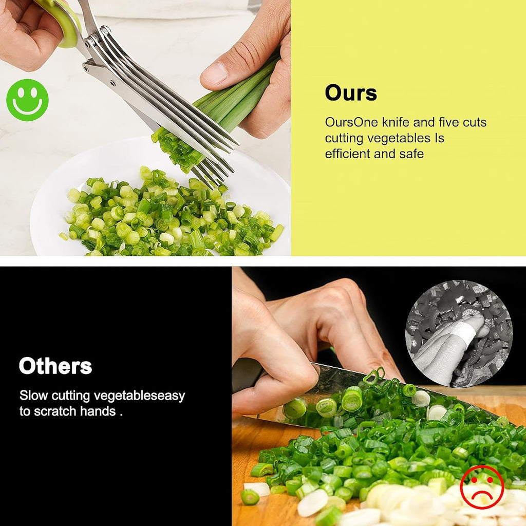 Kitchen Scissor, Stainless Steel 5 Blade Kitchen Gadget, Multi-layer Herb Scissors Kitchen Scissor, Stainless Steel 5 Blade Kitchen Gadget, Multi-layer Herb Scissors