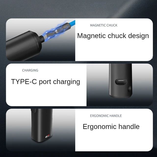 Mini Electric Screwdriver, Rechargeable Screwdriver with Lithium Battery, Multi-functional Power tool Mini Electric Screwdriver, Rechargeable Screwdriver with Lithium Battery, Multi-functional Power tool