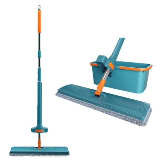 Self Squeezing Micro Fiber Flat Mop With Bucket.