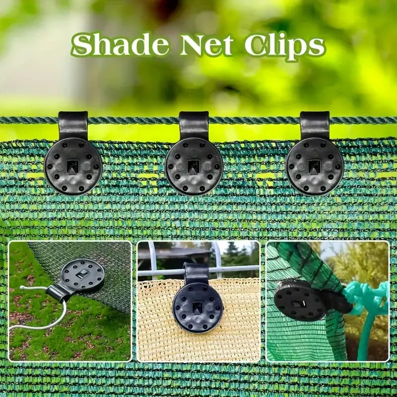 Shade Cloth Clips are Clipped On the Shade Net.