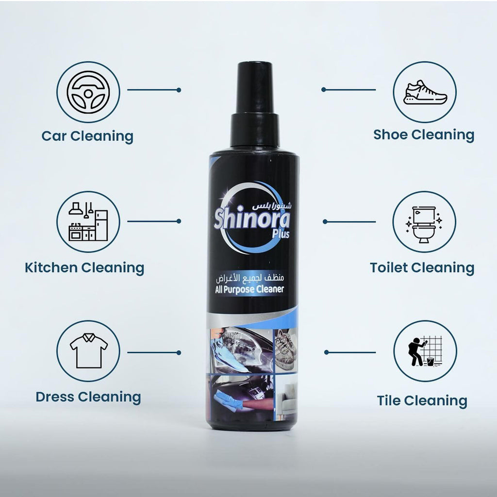 Shinora Plus All Purpose Cleaner 250ml, Multi-Surface Cleaning Solution for Home & Car Shinora Plus All Purpose Cleaner 250ml, Multi-Surface Cleaning Solution for Home & Car