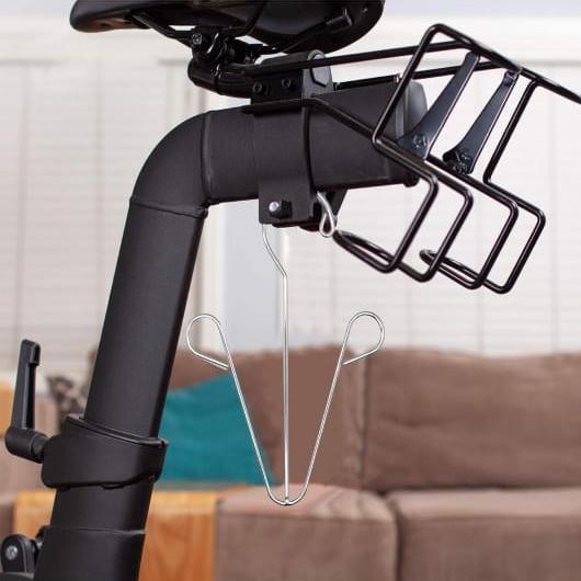 Shoe Drying Hanger Organizer Are Hanged On the Cycle.