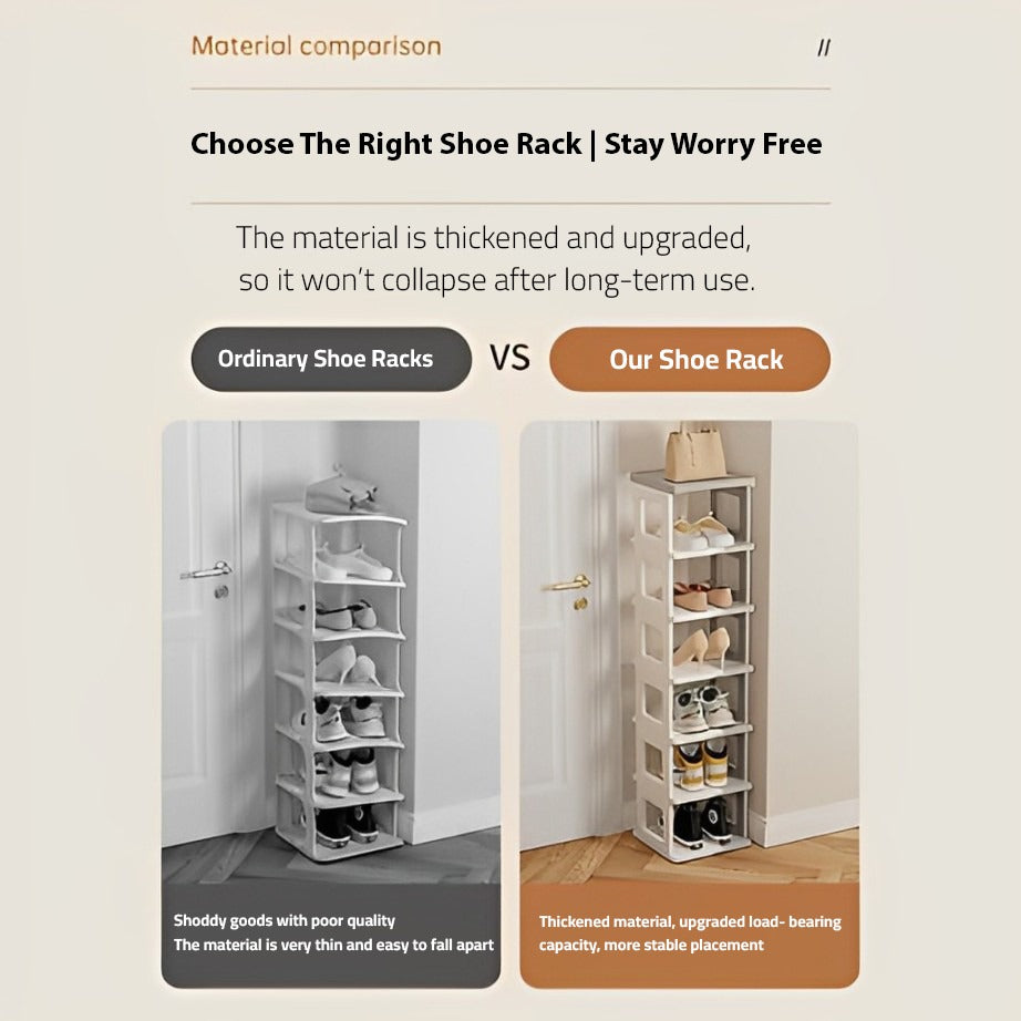 Multi-layer Foldable Shoe Rack Shelf, Portable Shoe Organizer For Home