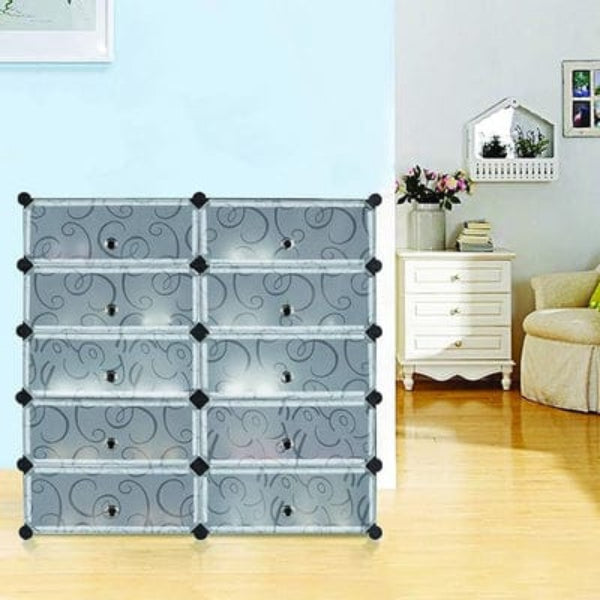 A Shoe Storage Rack is Kept On the Side Of Living Area.