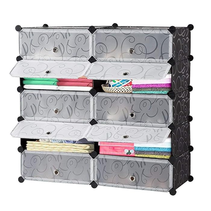 A Shoe Storage Rack is Organized with Different Items.