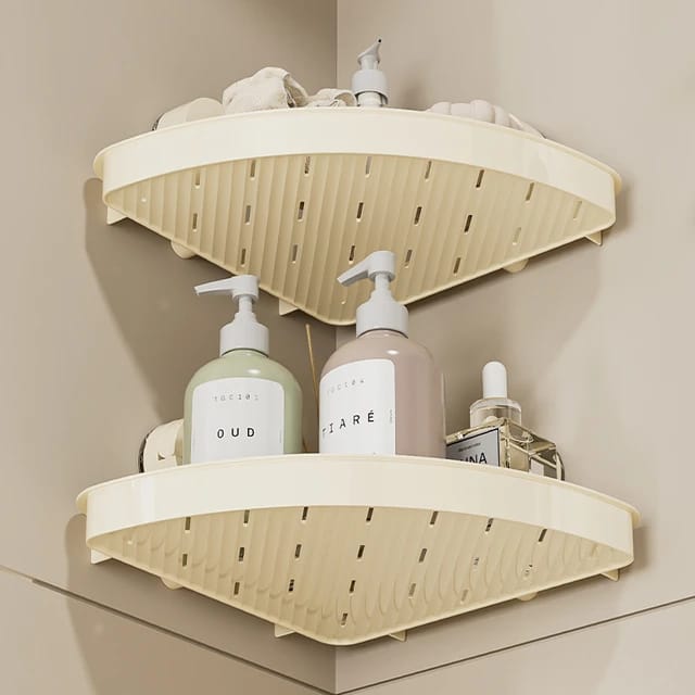 Bathroom Storage Rack, Shower Corner Wall-Mounted Suction Cup Organizer Shelf Bathroom Storage Rack, Shower Corner Wall-Mounted Suction Cup Organizer Shelf