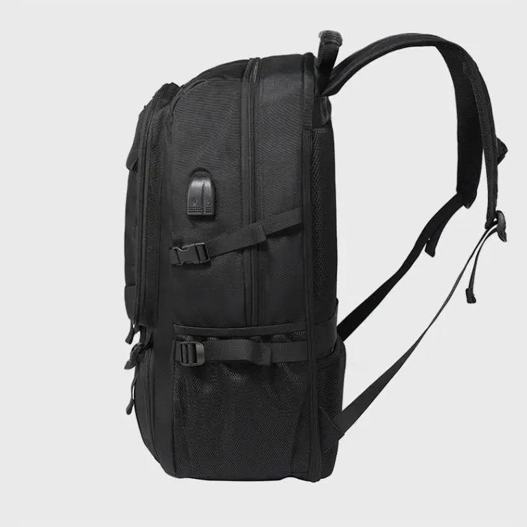 Side View Of Large Capacity Travel Backpack.