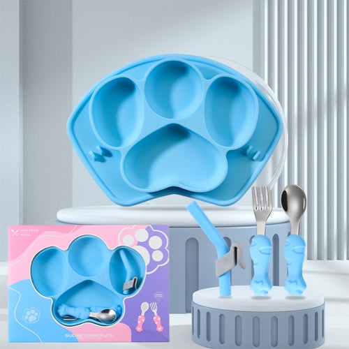 Silicone Baby Toddler Dinner Plates With Fork Spoon.