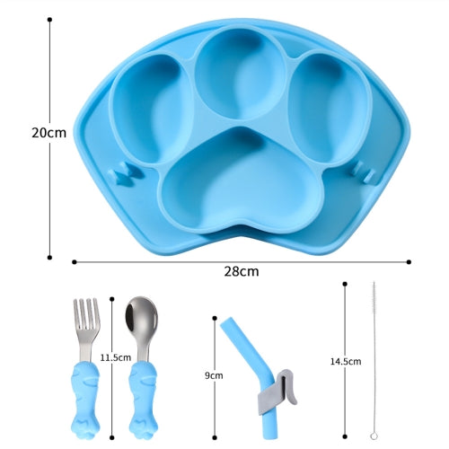 Size Of Silicone Baby Toddler Dinner Plates With Fork Spoon.