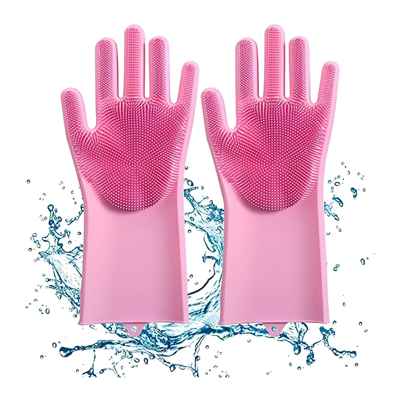 A Silicone Hand Gloves with Scrubbing Bristles.