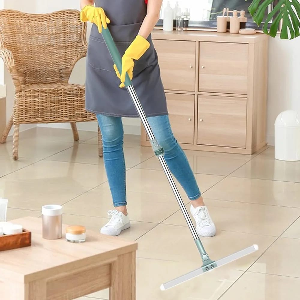 A women is cleaning floor using Silicone Head Heavy Duty Water Cleaner Mop.