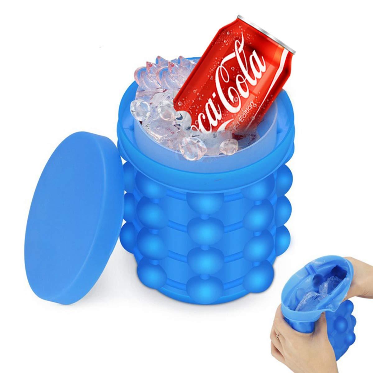 A Person is Taking Ice Cubes From Silicone Ice Cube Maker and Coca Cola Can is Dipped On it.