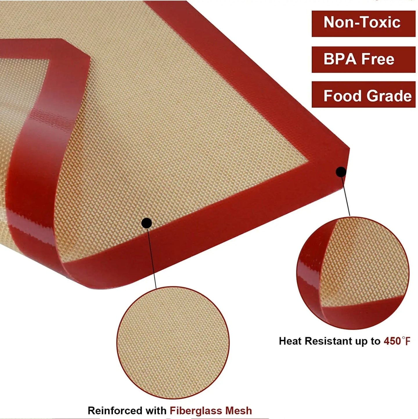 Features Of Silicone Macron Baking Dough Mat.