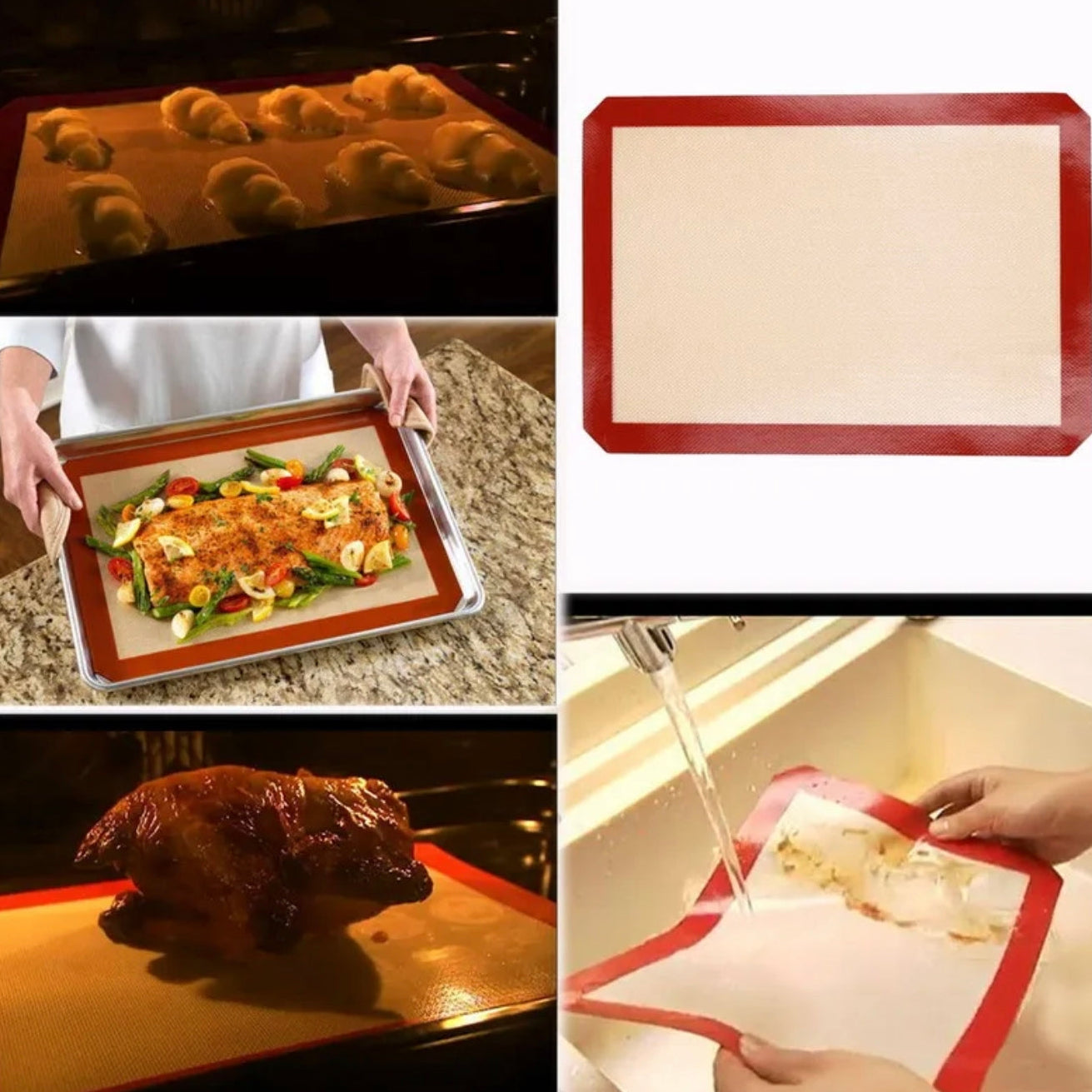 Multi-uses Of Silicone Macron Baking Dough Mat.