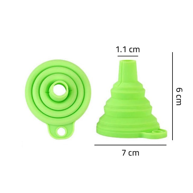 Silicone Telescopic Collapsible Mini Funnel for Liquid with its size