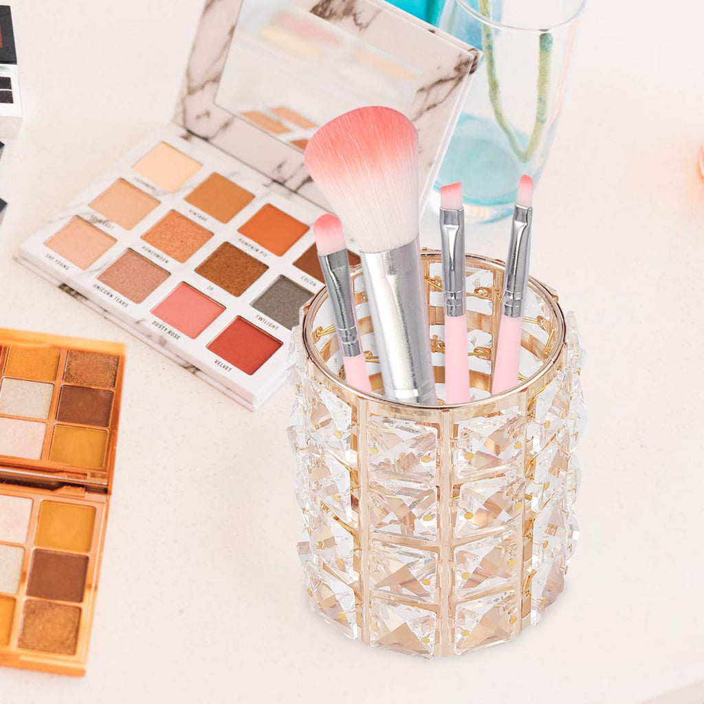 Makeup Brush Holder Organizer, Round Crystal Makeup Eyebrow, Pencil, Comb Storage Container Makeup Brush Holder Organizer, Round Crystal Makeup Eyebrow, Pencil, Comb Storage Container